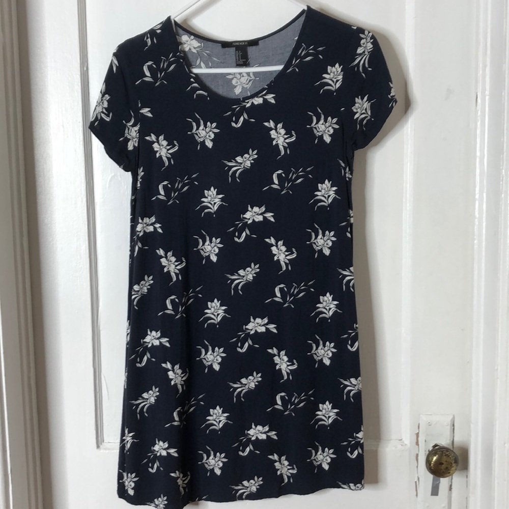 Blue dress with white flowers